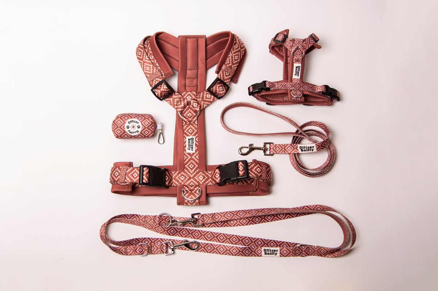 Leine braun rostrot gemustert fest oder verstellbar