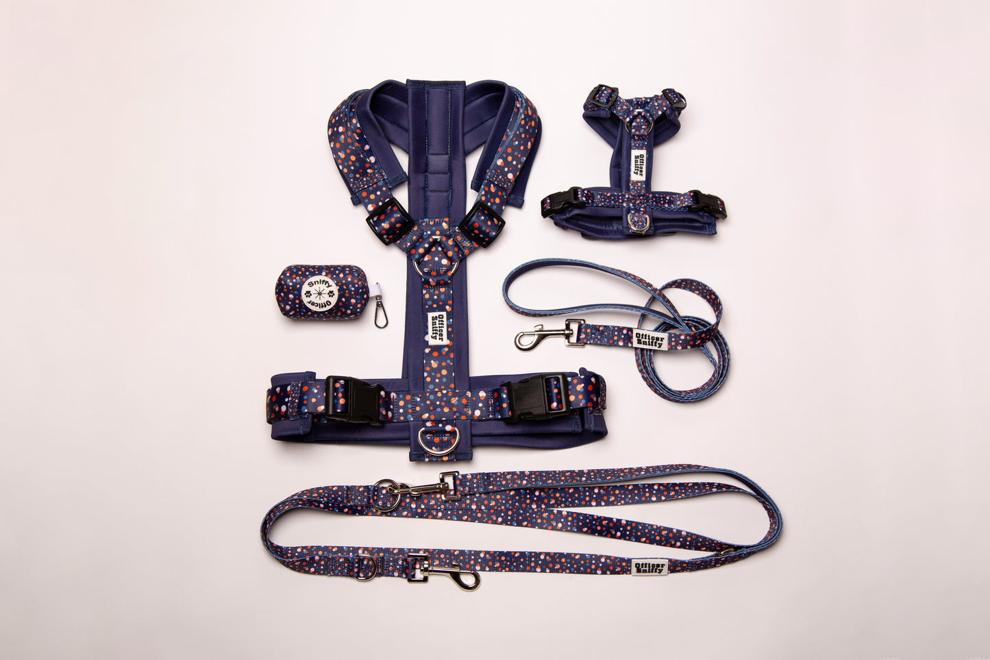 Leine blau gepunktet fest oder verstellbar