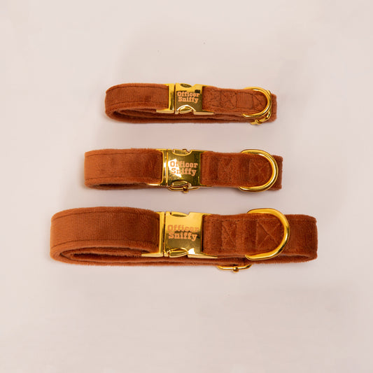 Halsband Samt braun