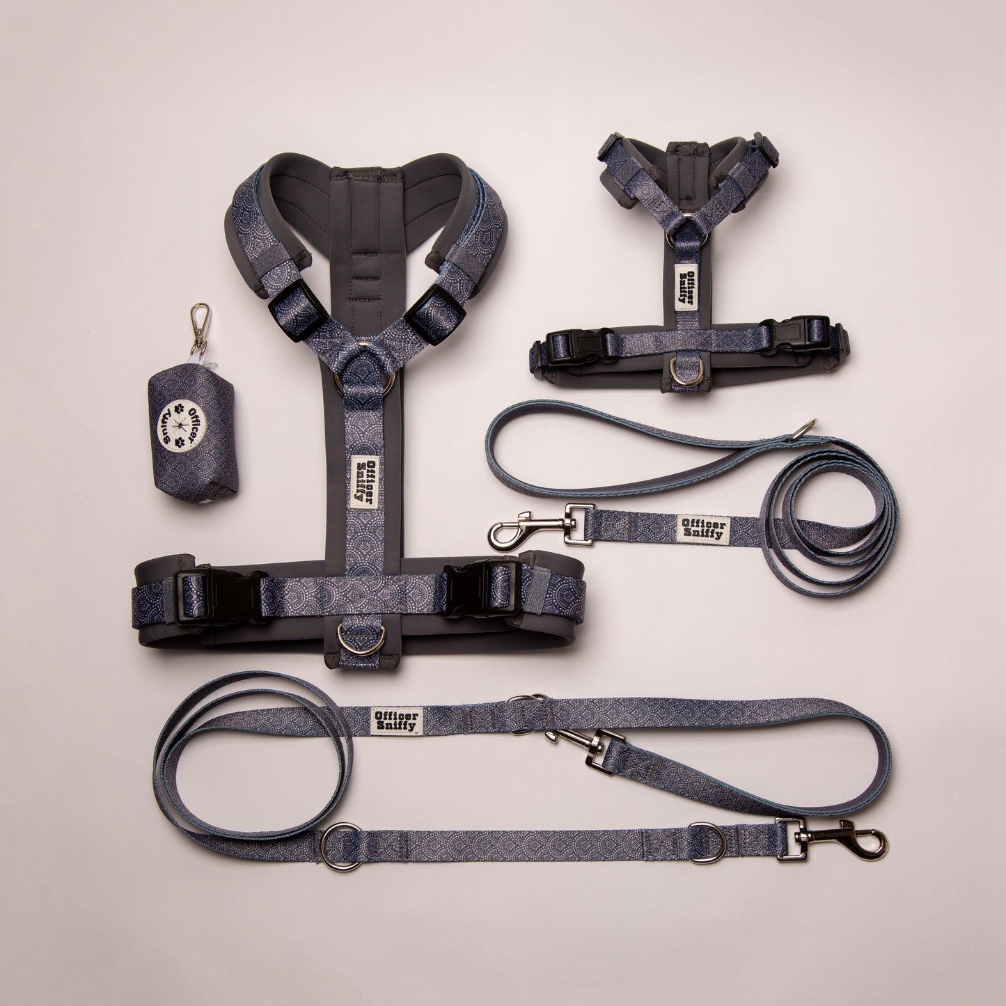 Leine grau gemustert fest oder verstellbar