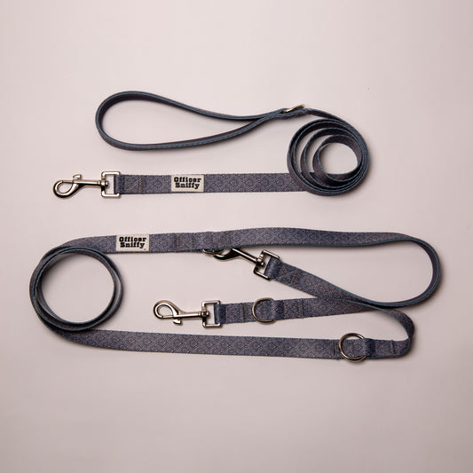 Leine grau gemustert fest oder verstellbar