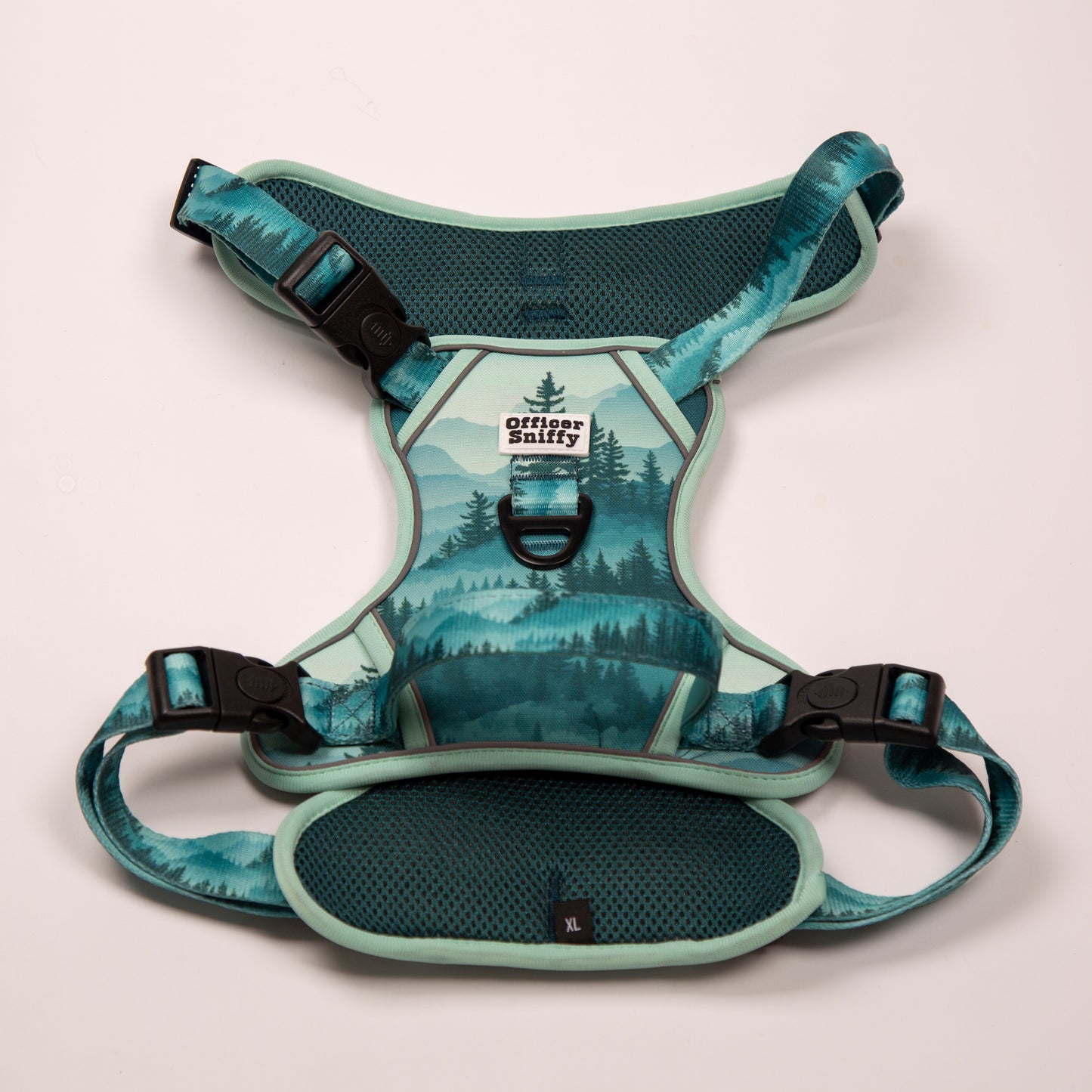 Hundegeschirr Wald Berge grün Brustgeschirr mit Griff