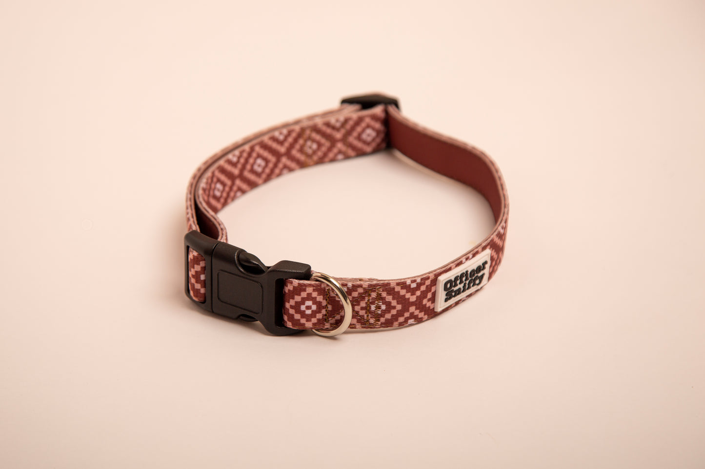 Hundehalsband braun rostrot gemustert