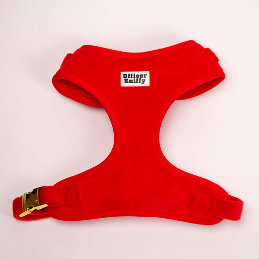 Brustgeschirr Samt rot