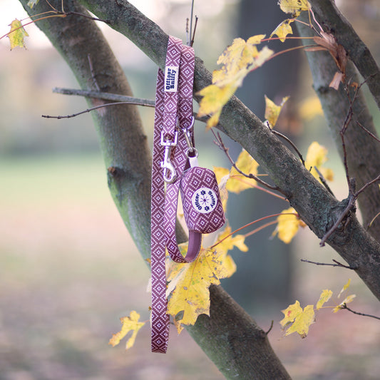 Leine braun rostrot gemustert fest oder verstellbar