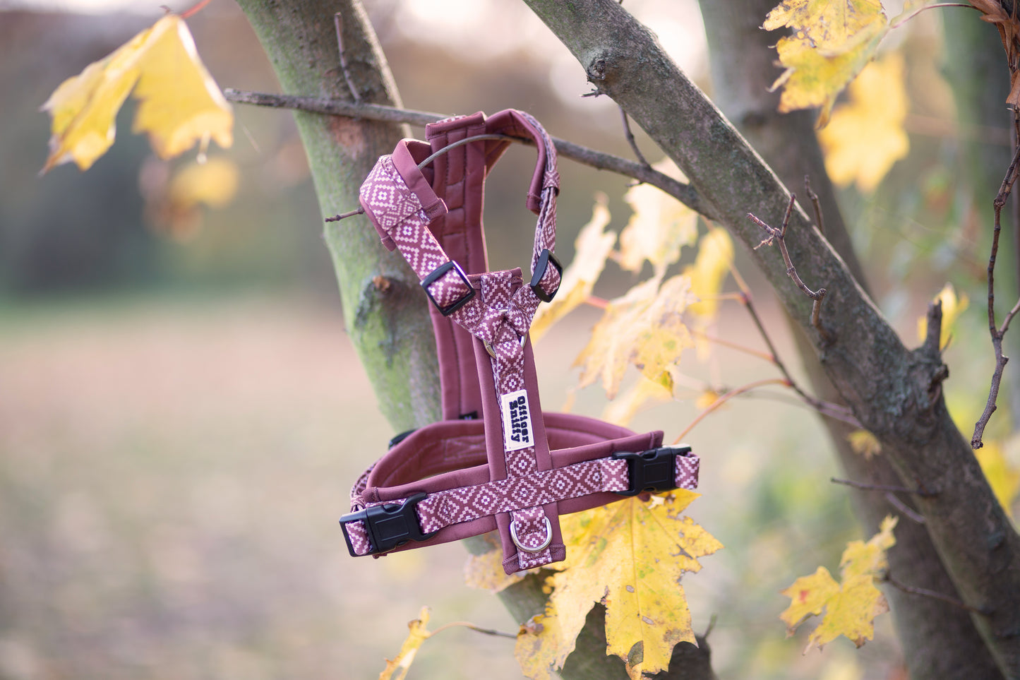 Y-Geschirr / Brustgeschirr braun rostrot gemustert