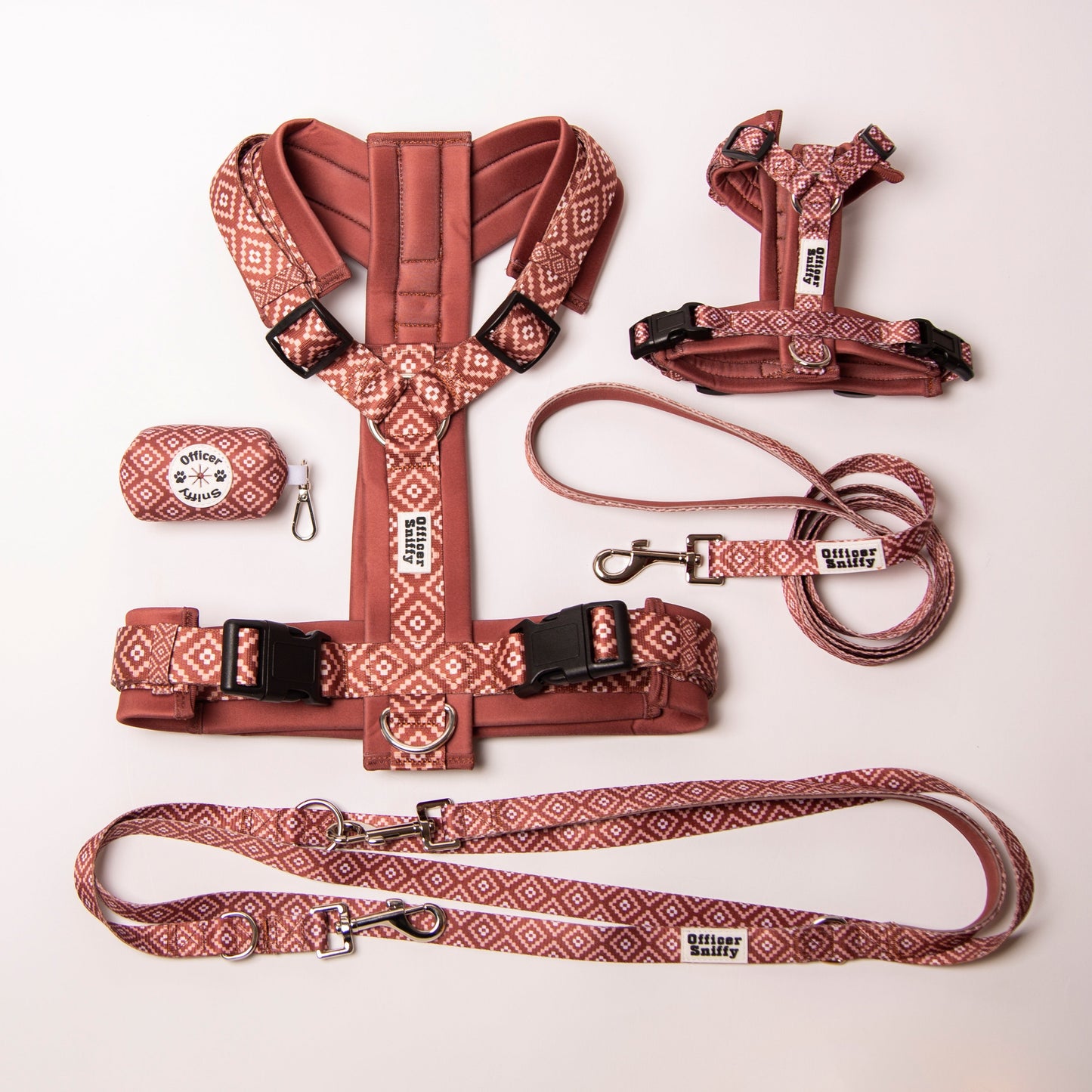 Y-Geschirr braun gemustert