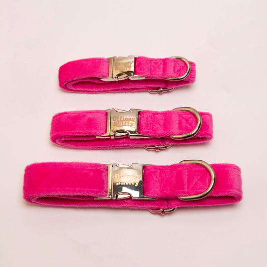 Hundehalsband Samt pink