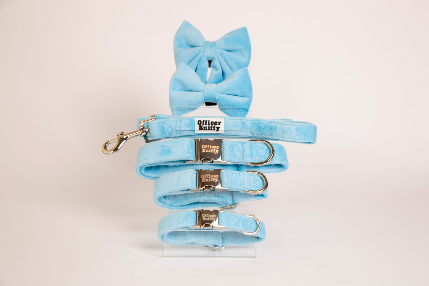 Halsband Samt hellblau