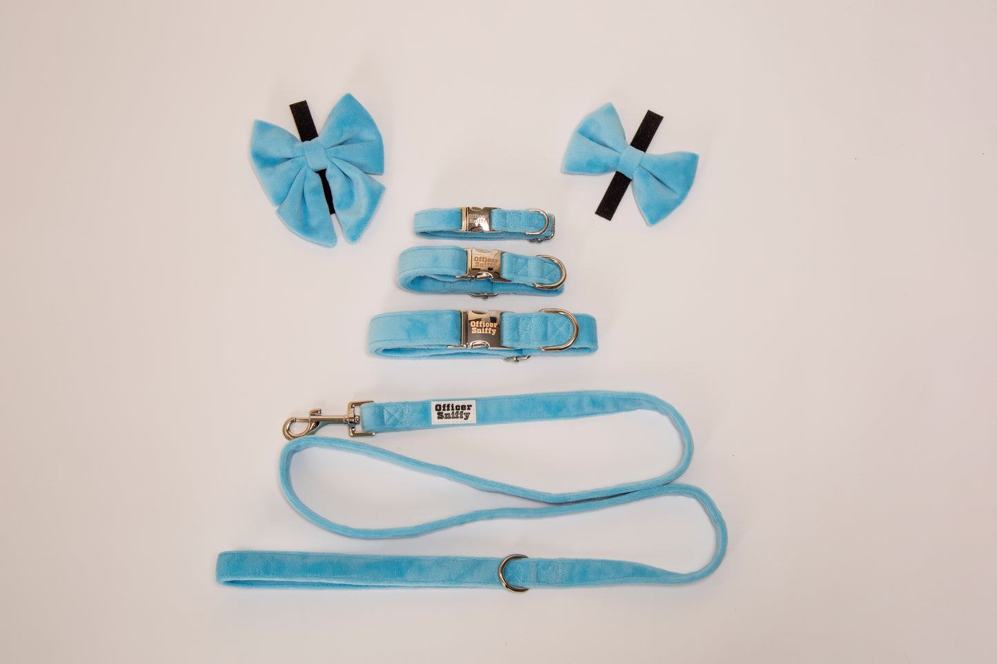 Halsband Samt hellblau