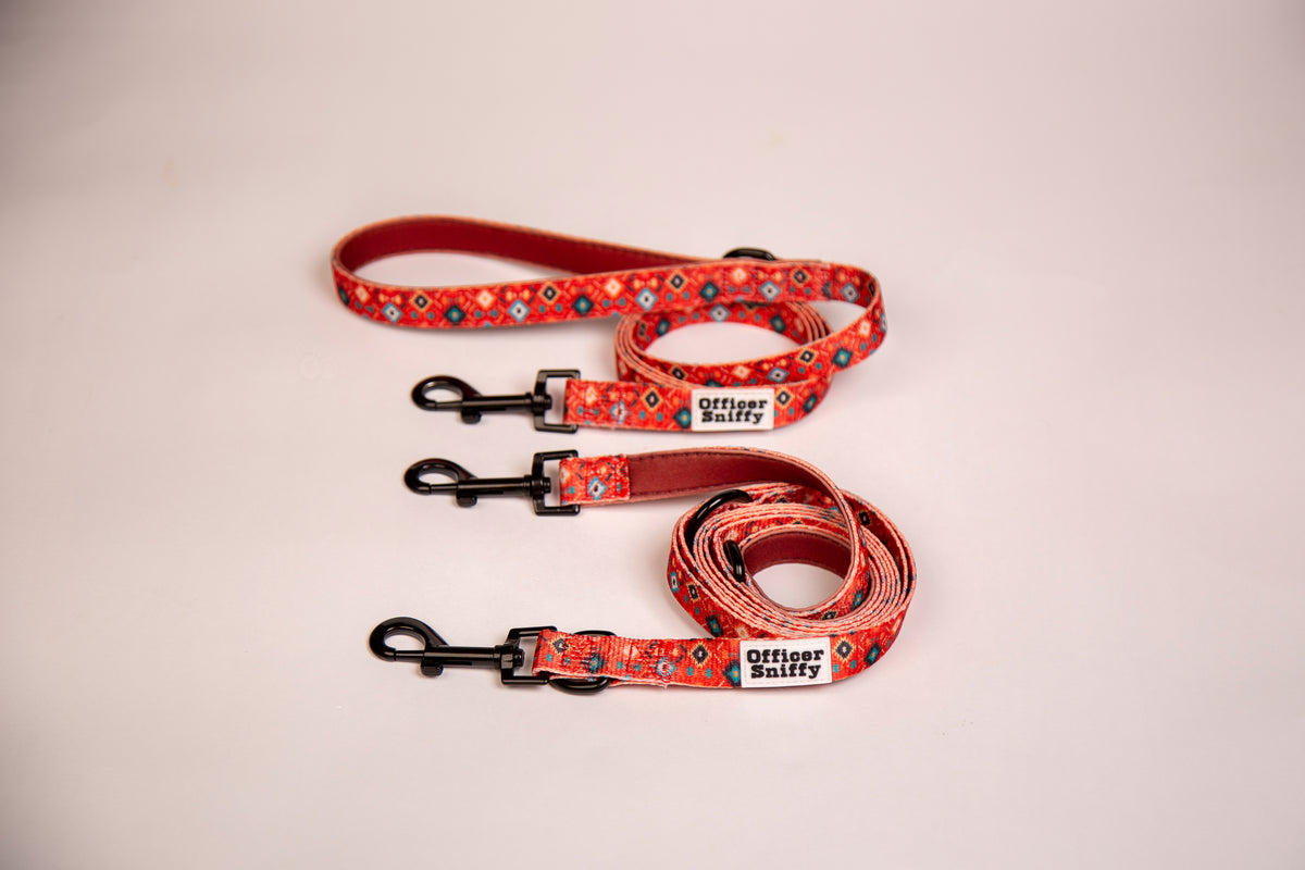 Hundegeschirr geometrisches Ethno Muster rot orange türkis
