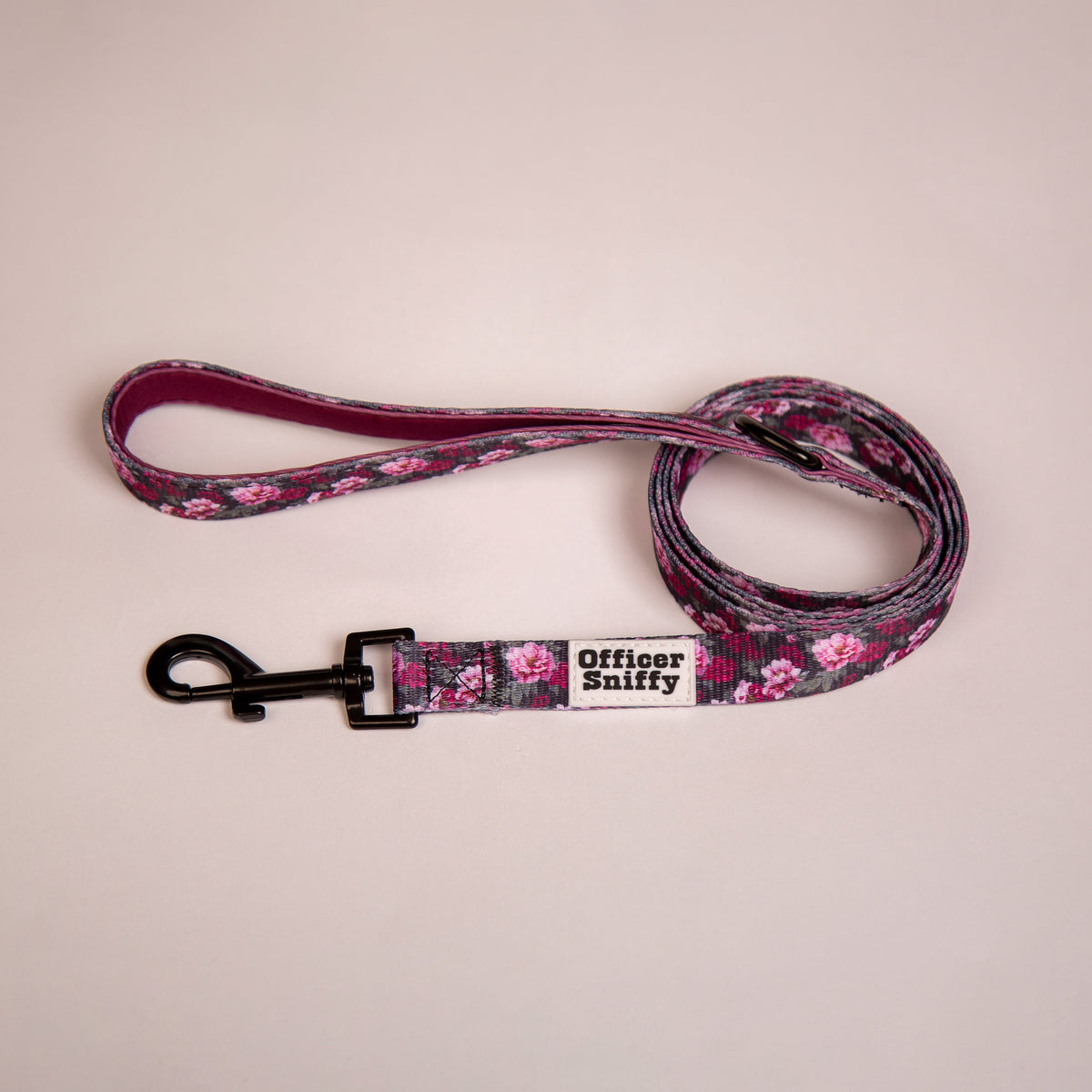 Hundeleine lila rosa Blumenmuster 1,5m Länge