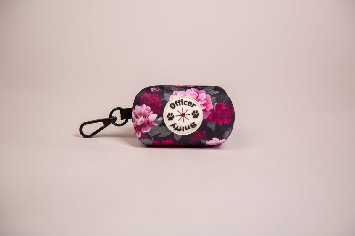 Hundebrustgeschirr Blumen lila pink schwarz