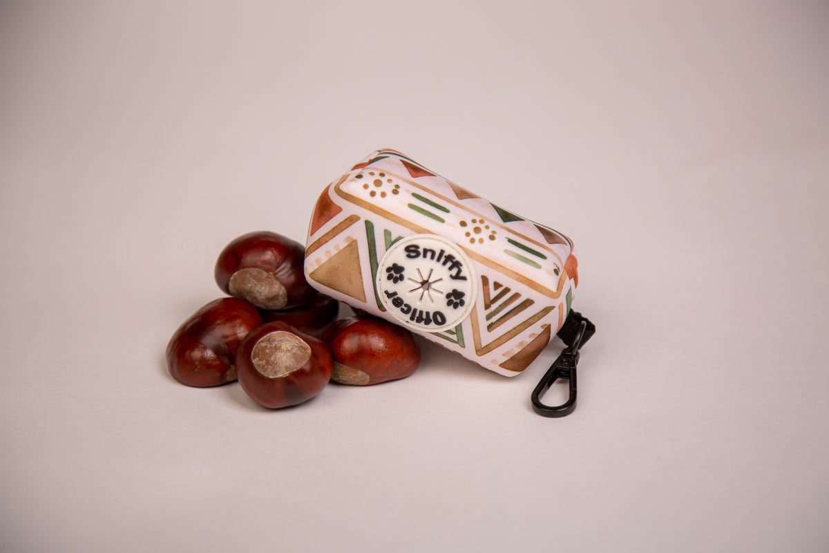 Kotbeutelspender beige sand geometrisches Muster