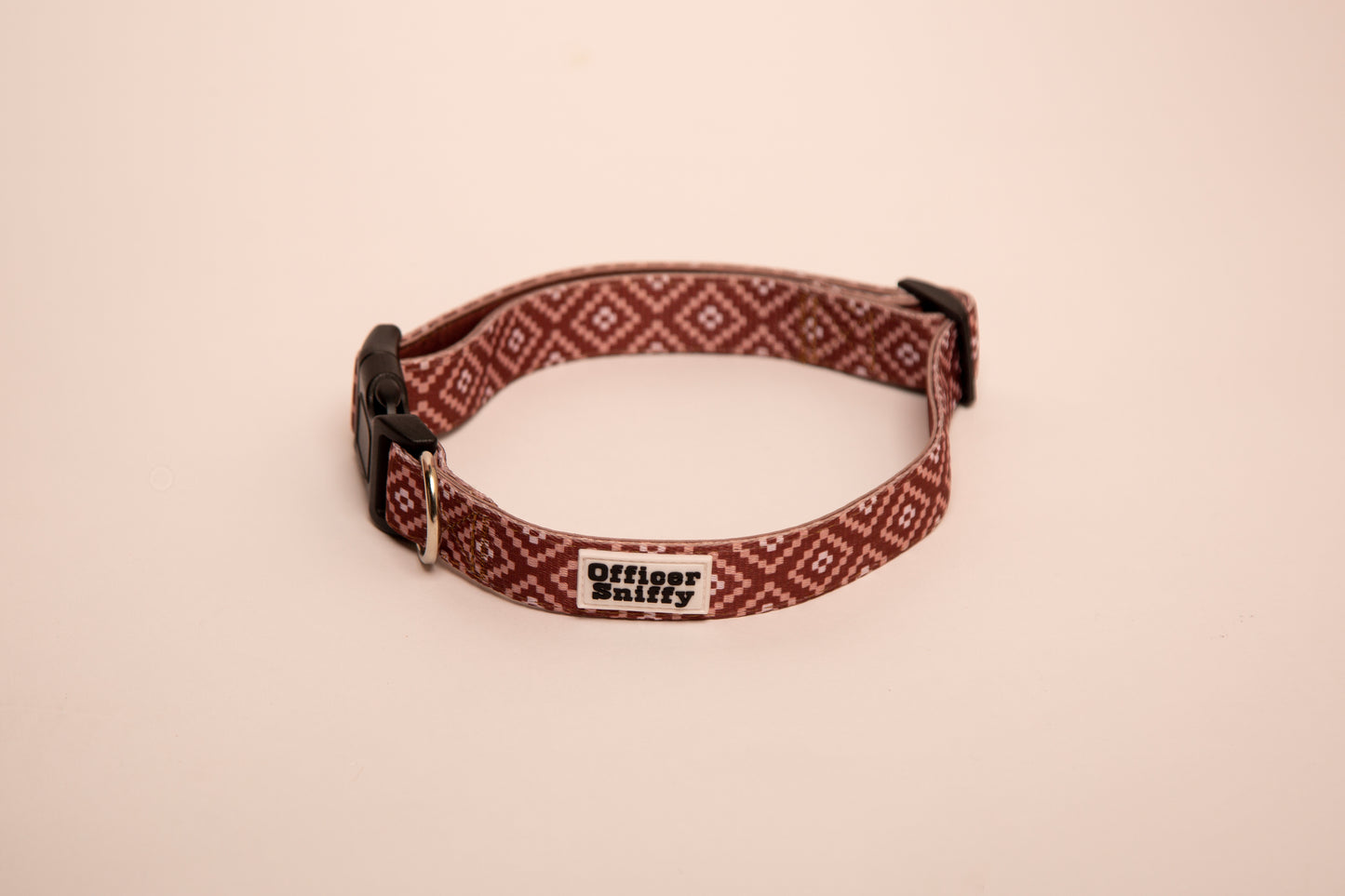 Hundehalsband braun rostrot gemustert