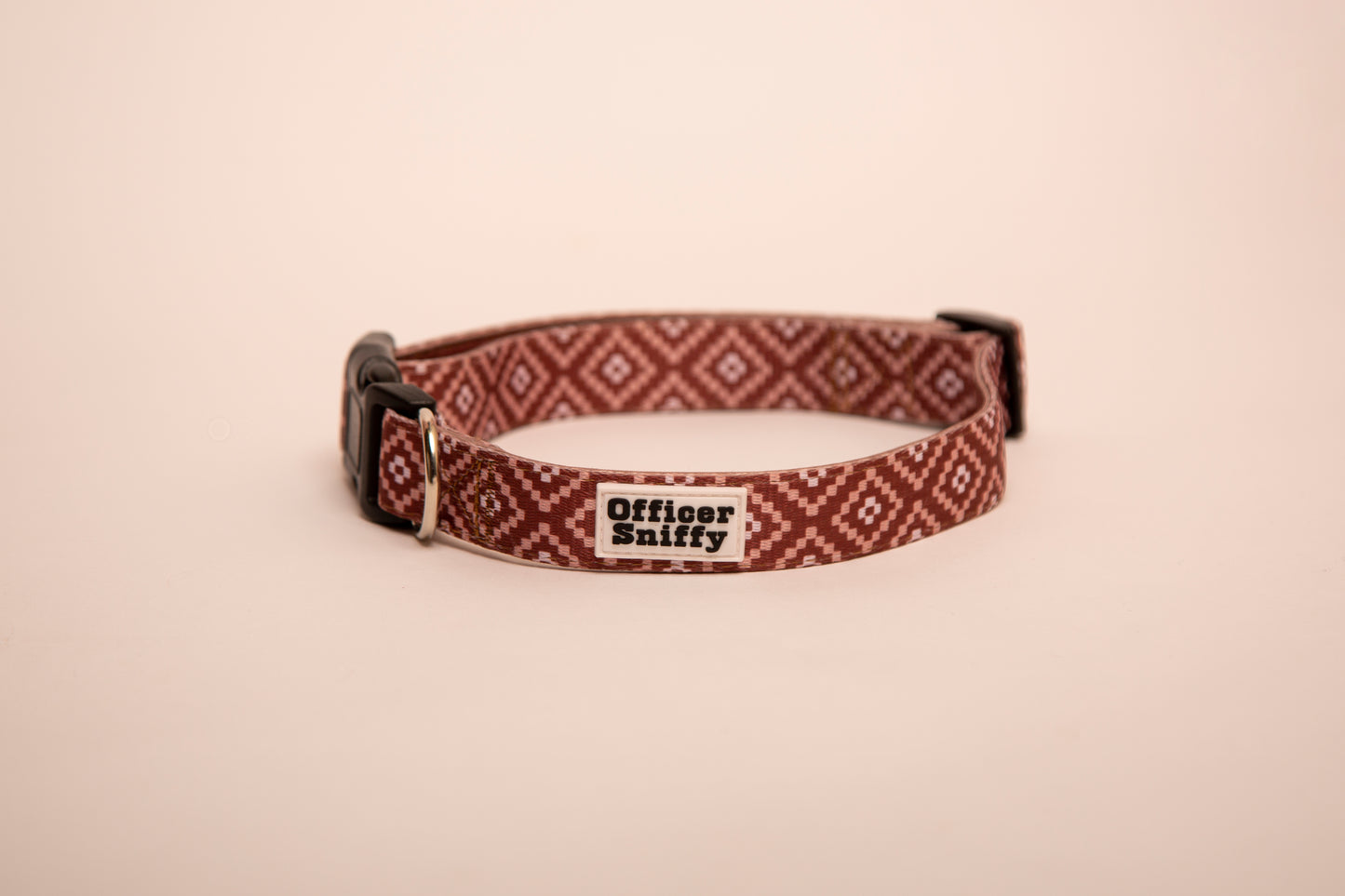 Hundehalsband braun rostrot gemustert