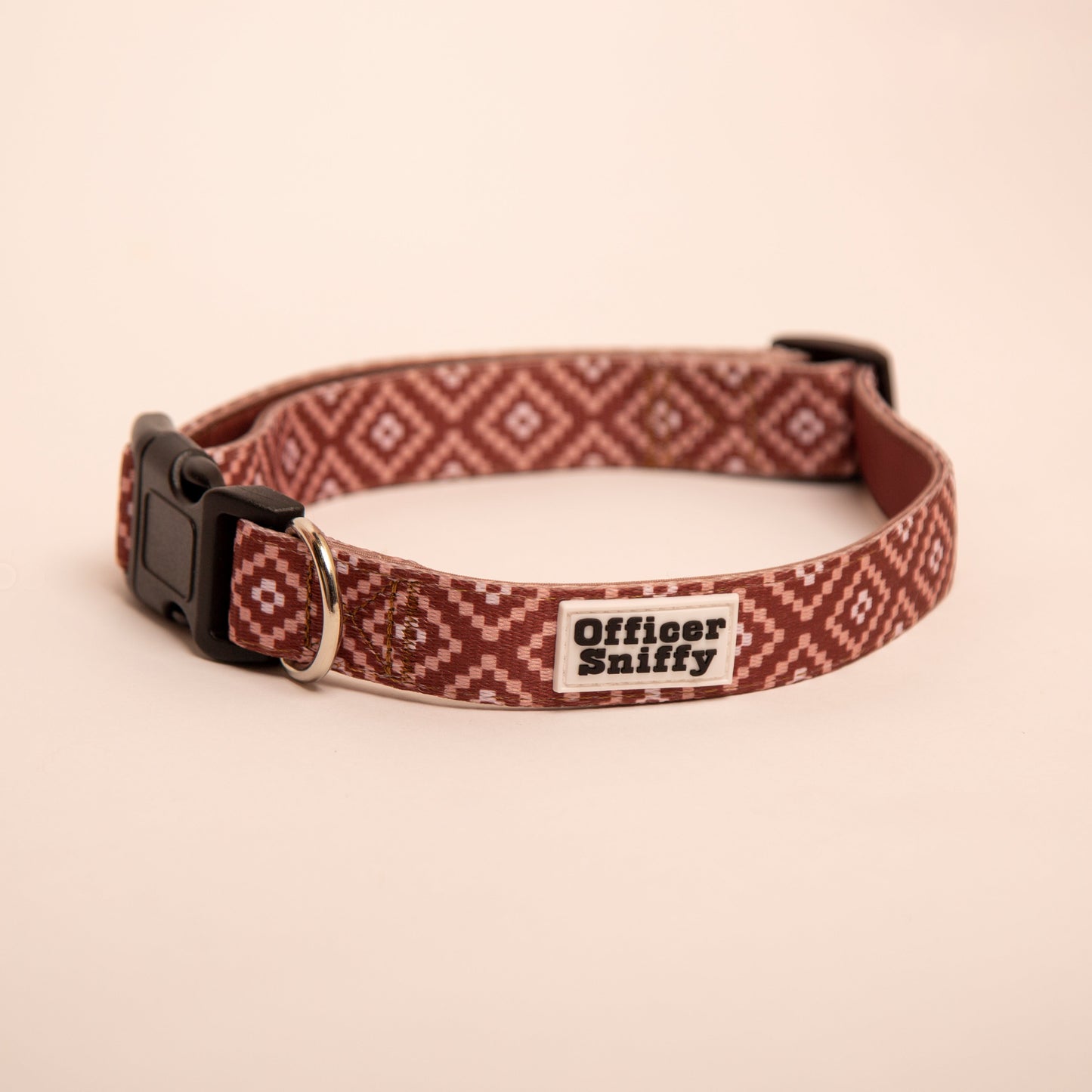 Hundehalsband braun rostrot gemustert